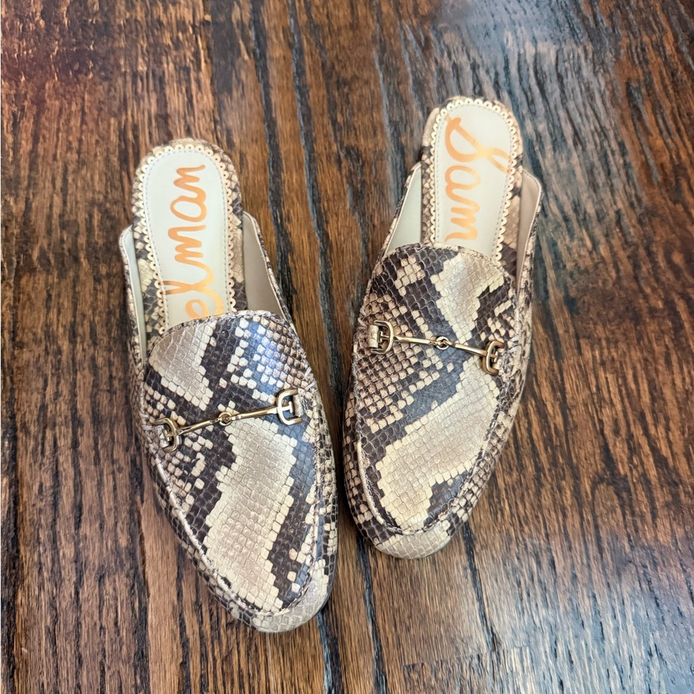 Sam Edelman Women's Brown Snake Print Mules